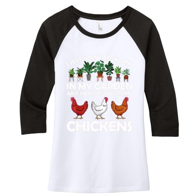 Funny Chicken For Men Women Gardening Chicken Lovers Garden T Women's Tri-Blend 3/4-Sleeve Raglan Shirt