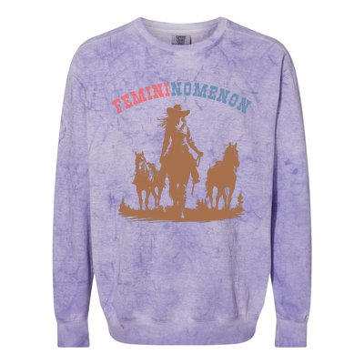 Femininomenon Cowgirls For Kamala Harris Future Madam President Colorblast Crewneck Sweatshirt