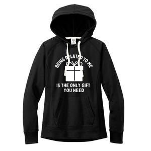 Funny Christmas Family Being Related To Me Humorous Gift Women's Fleece Hoodie