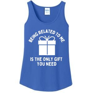 Funny Christmas Family Being Related To Me Humorous Gift Ladies Essential Tank