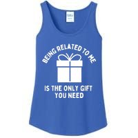 Funny Christmas Family Being Related To Me Humorous Gift Ladies Essential Tank