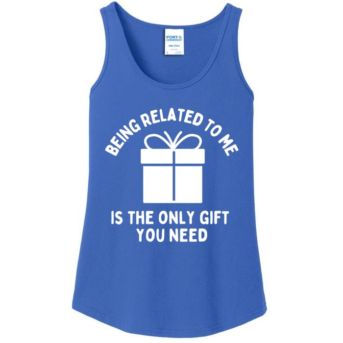 Funny Christmas Family Being Related To Me Humorous Gift Ladies Essential Tank