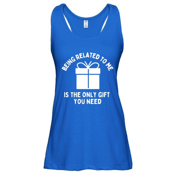 Funny Christmas Family Being Related To Me Humorous Gift Ladies Essential Flowy Tank