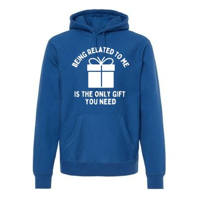 Funny Christmas Family Being Related To Me Humorous Gift Premium Hoodie