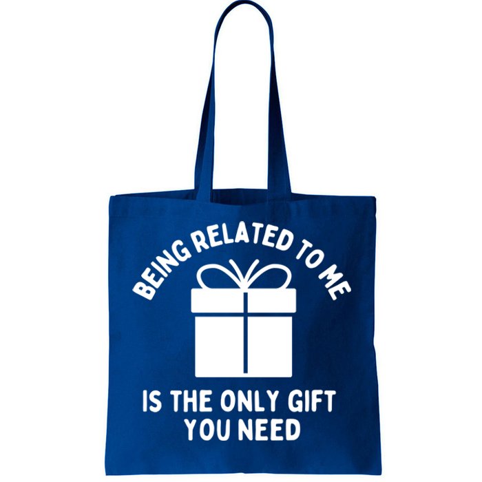 Funny Christmas Family Being Related To Me Humorous Gift Tote Bag