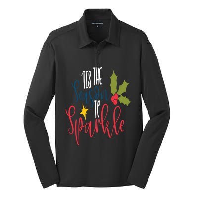 Funny Christmas Family Tis The Season To Gift Silk Touch Performance Long Sleeve Polo