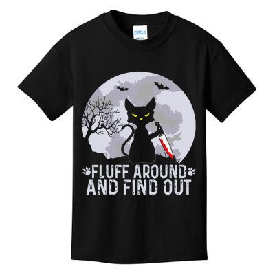 Funny Cat Fluff Around And Find Out Cat Owner Lover Cat Kids T-Shirt