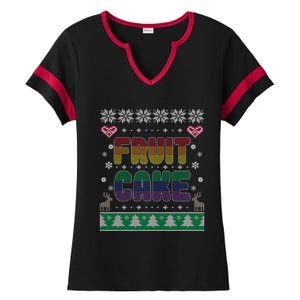 Fruit Cake Funny Gay Ugly Christmas Sweater Ladies Halftime Notch Neck Tee