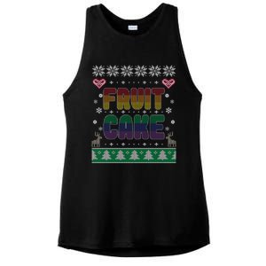 Fruit Cake Funny Gay Ugly Christmas Sweater Ladies PosiCharge Tri-Blend Wicking Tank