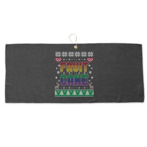 Fruit Cake Funny Gay Ugly Christmas Sweater Large Microfiber Waffle Golf Towel