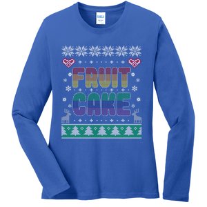 Fruit Cake Funny Gay Ugly Christmas Sweater Ladies Long Sleeve Shirt