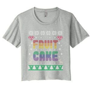 Fruit Cake Funny Gay Ugly Christmas Sweater Women's Crop Top Tee