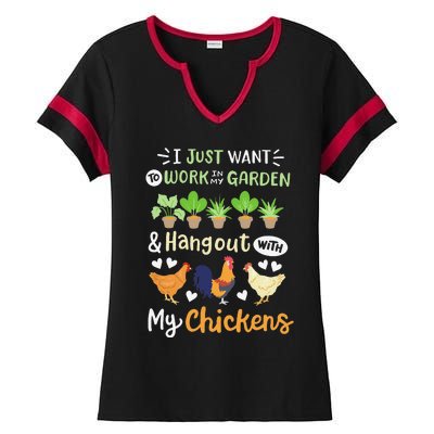 Funny Chicken For Wo Gardening Chicken Lovers Garden Ladies Halftime Notch Neck Tee