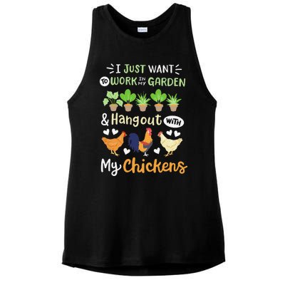 Funny Chicken For Wo Gardening Chicken Lovers Garden Ladies PosiCharge Tri-Blend Wicking Tank