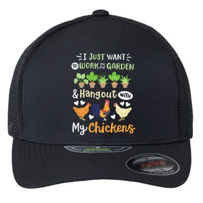 Funny Chicken For Wo Gardening Chicken Lovers Garden Flexfit Unipanel Trucker Cap