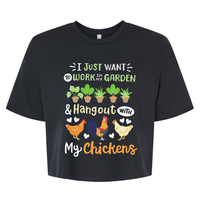 Funny Chicken For Wo Gardening Chicken Lovers Garden Bella+Canvas Jersey Crop Tee