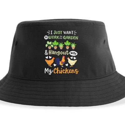 Funny Chicken For Wo Gardening Chicken Lovers Garden Sustainable Bucket Hat