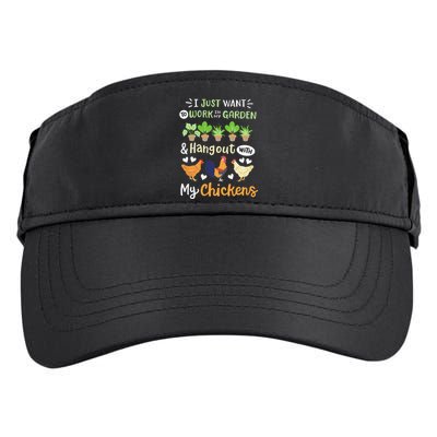 Funny Chicken For Wo Gardening Chicken Lovers Garden Adult Drive Performance Visor