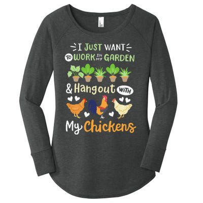 Funny Chicken For Wo Gardening Chicken Lovers Garden Women's Perfect Tri Tunic Long Sleeve Shirt