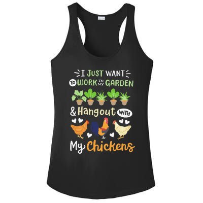 Funny Chicken For Wo Gardening Chicken Lovers Garden Ladies PosiCharge Competitor Racerback Tank