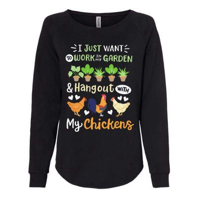 Funny Chicken For Wo Gardening Chicken Lovers Garden Womens California Wash Sweatshirt