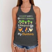 Funny Chicken For Wo Gardening Chicken Lovers Garden Women's Knotted Racerback Tank