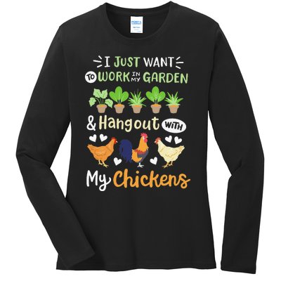 Funny Chicken For Wo Gardening Chicken Lovers Garden Ladies Long Sleeve Shirt