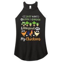 Funny Chicken For Wo Gardening Chicken Lovers Garden Women's Perfect Tri Rocker Tank