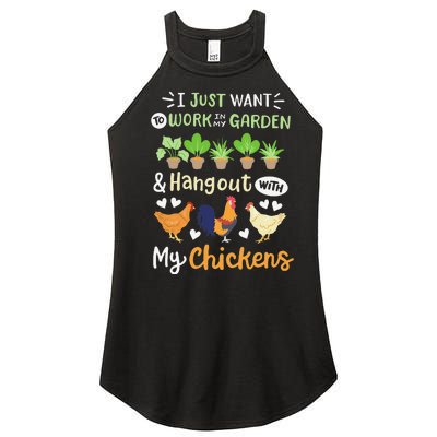 Funny Chicken For Wo Gardening Chicken Lovers Garden Women's Perfect Tri Rocker Tank