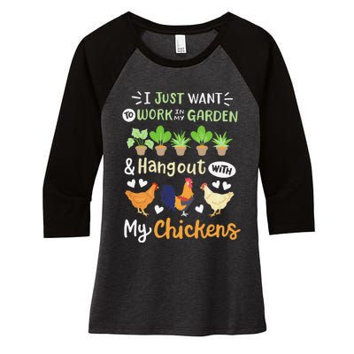 Funny Chicken For Wo Gardening Chicken Lovers Garden Women's Tri-Blend 3/4-Sleeve Raglan Shirt