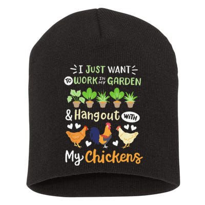 Funny Chicken For Wo Gardening Chicken Lovers Garden Short Acrylic Beanie