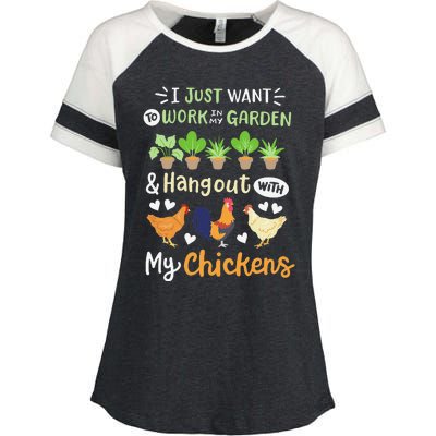 Funny Chicken For Wo Gardening Chicken Lovers Garden Enza Ladies Jersey Colorblock Tee