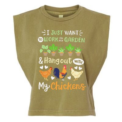 Funny Chicken For Wo Gardening Chicken Lovers Garden Garment-Dyed Women's Muscle Tee