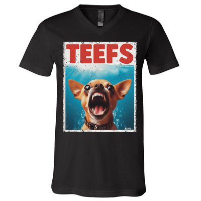Funny Chihuahua Fs Top, Th Chi Jowls Paws Dog Mom Dad V-Neck T-Shirt