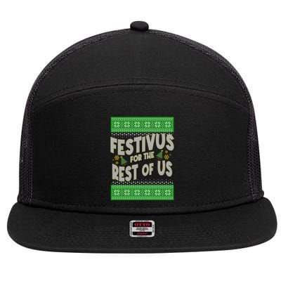 Funny Christmas Festivus For The Rest Of Us 7 Panel Mesh Trucker Snapback Hat