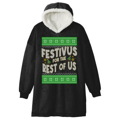 Funny Christmas Festivus For The Rest Of Us Hooded Wearable Blanket