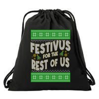Funny Christmas Festivus For The Rest Of Us Drawstring Bag