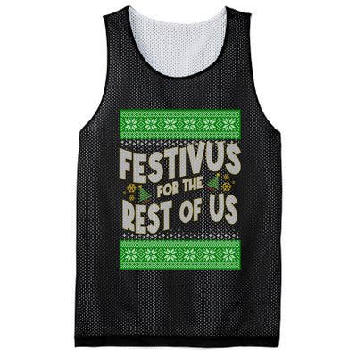 Funny Christmas Festivus For The Rest Of Us Mesh Reversible Basketball Jersey Tank