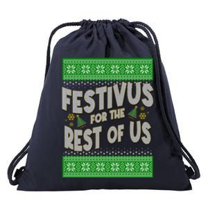 Funny Christmas Festivus For The Rest Of Us Drawstring Bag