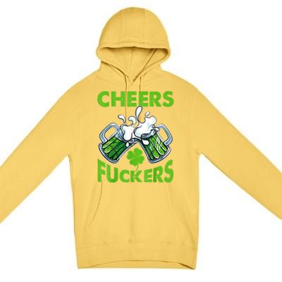 Funny Cheers Fuckers St Patricks Day Beer Mugs Drinking Premium Pullover Hoodie