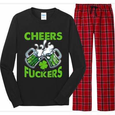 Funny Cheers Fuckers St Patricks Day Beer Mugs Drinking Long Sleeve Pajama Set