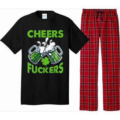 Funny Cheers Fuckers St Patricks Day Beer Mugs Drinking Pajama Set