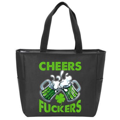 Funny Cheers Fuckers St Patricks Day Beer Mugs Drinking Zip Tote Bag