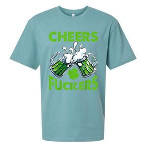 Funny Cheers Fuckers St Patricks Day Beer Mugs Drinking Sueded Cloud Jersey T-Shirt