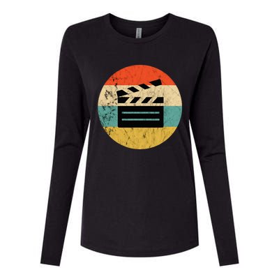 Filmmaker Clapboard Film Director Lover Retro Vintage Sunset Womens Cotton Relaxed Long Sleeve T-Shirt