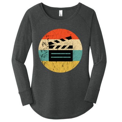 Filmmaker Clapboard Film Director Lover Retro Vintage Sunset Women's Perfect Tri Tunic Long Sleeve Shirt