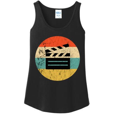 Filmmaker Clapboard Film Director Lover Retro Vintage Sunset Ladies Essential Tank