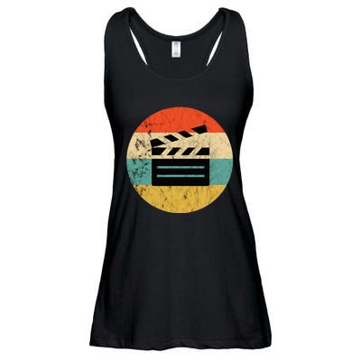 Filmmaker Clapboard Film Director Lover Retro Vintage Sunset Ladies Essential Flowy Tank