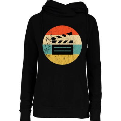 Filmmaker Clapboard Film Director Lover Retro Vintage Sunset Womens Funnel Neck Pullover Hood