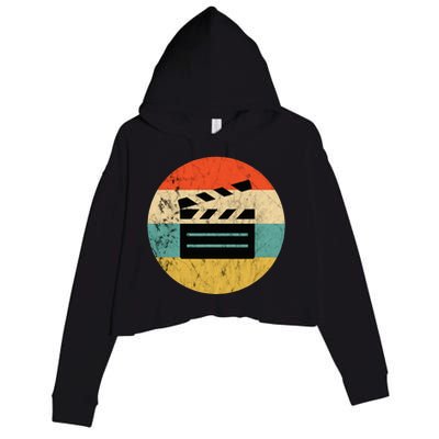 Filmmaker Clapboard Film Director Lover Retro Vintage Sunset Crop Fleece Hoodie